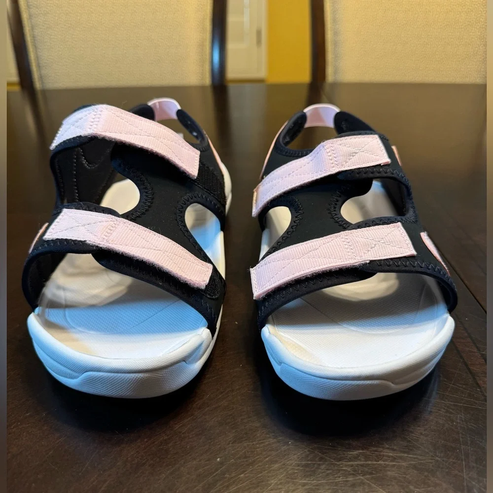 New Nike Sunray Sandals Pink Black Size 6Y